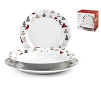 Home 760785, Vajilla Ala 18 piezas, Winterly, porcelana