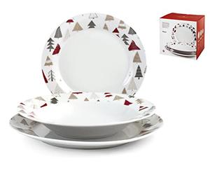 Home 760785, Vajilla Ala 18 piezas, Winterly, porcelana