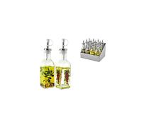 HOME 9336100 Juego de 12 Botellas de Cristal Color Tapa dosificador Cc190 para decoración de Mesa, Vidrio