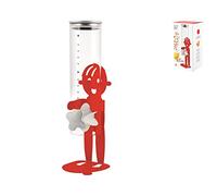 Home 9614603 - Dispensador de cereales Sunrise, vidrio/metal, rojo, Glass