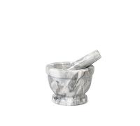HOME 9767714 - Mortero de mármol con mortero, blanco, 14 cm
