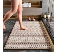 Home Alfombra de baño Alfombra Ducha Antideslizante Suave Absorbente Lavable en la Lavadora Entrada Felpudo Tina de baño(Brown,40x60cm)