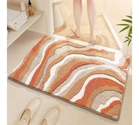 Home Alfombra de baño Suave Antideslizante Microfibra Súper Absorbente Lavable en la Lavadora Entrada Felpudo Tina de baño(A,50x80cm)