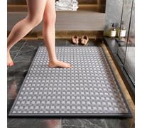 Home Alfombra Ducha Alfombra de baño Antideslizante Suave Absorbente Lavable en la Lavadora Entrada Felpudo Tina de baño(Gray,50x80cm)