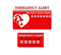 Home Alone Alert - Etiqueta para llave de contacto de emergencia para perros y gatos, 2 unidades