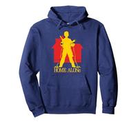 Home Alone Kevin McCallister Silhouette House Logo Retro Sudadera con Capucha, Unisex para Adultos, Azul Marino, L