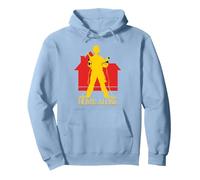 Home Alone Kevin McCallister Silhouette House Logo Retro Sudadera con Capucha, Unisex para Adultos, Azul Polvoriento, L