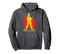Home Alone Kevin McCallister Silhouette House Logo Retro Sudadera con Capucha, Unisex para Adultos, Jaspeado Oscuro, XL