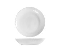 HOME Arc Pampille - Juego de 6 platos hondos de ópalo blanco, 20 cm, efecto diamante