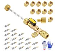 Home & Auto AC Valve Core Remover Installer Tool, High Low Pressure Ac Refrigerant Valve Core Quick Removal Tool Kit, for R134A Refrigerant Air Conditioner System (Type B)