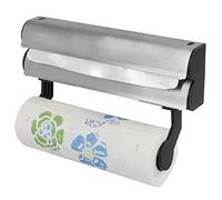 Home Basics Toallero de Papel de Acero Inoxidable con dispensador de Envoltura Integrado