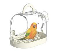 Home Bird Cage with Tray - Transparent Parrot Travel Carrier | Breathable Pet Cage System, Escape Proof Buckle Accessory for Home Office Travel Camping Small Birds
