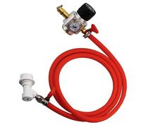 Home Brew Beer Gas Line Assembly, 5/16" CLORURO DE POLIVINILO Manguera de carbonatación de gas, regulador de CO2 0-90PSI con bloqueo de bolas y abrazaderas for la botella de gas CO2(A)
