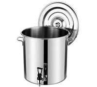 Home Brew Hervidor de agua con espiga, olla de sopa de acero inoxidable con tapa, hervidor grande de 30 L para café, agua, leche, jugo