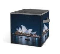 Home - Cesta de lavandería impresa con diseño de casa de ópera de Sydney, adecuada para el hogar, baño, dormitorio, caja de almacenamiento de ropa