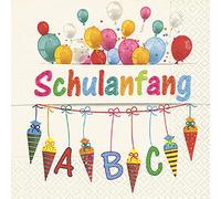 Home Collection Casa Cocina Textiles Set 60 Servilletas Papel Desechable 3 Capas Motivo Primer Dia Escuela