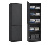 Home Collective Armario, armario para ropa, armario multiusos de 2 puertas con 5 estantes | Armario versátil para dormitorio, pasillo u oficina | 50x40x180 cm (AnxPxAl) | Antracita
