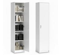 Home Collective Boekenkast Kast Organizer Multifunctionele kast pone 4 verstelbare planken Documentenrek Smal houten wandrek voor slaapkamer, pandilla de kantoor Breedte 50 cm Wit