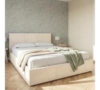 Home Collective Cama doble tapizada con somier y espacio de almacenamiento, 120 x 200, 140 x 200, 160 x 200, 180 x 200 cm, con cajón, cabecero con 3 paneles, terciopelo suave, 180 x 200 cm, marrón