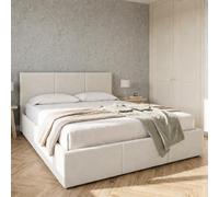 Home Collective Cama doble tapizada con somier y espacio de almacenamiento, 120 x 200, 140 x 200, 160 x 200, 180 x 200 cm, con cajón, cabecero con 3 paneles, terciopelo suave, 180 x 200 cm, gris