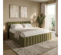 Home Collective Cama tapizada de 180 x 200 cm con cajonera y somier, cama doble de almacenamiento, tela de chenilla suave, estructura de cama para dormitorio, habitación juvenil, soporta hasta 240 kg