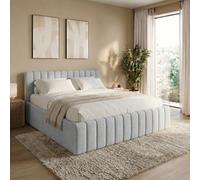 Home Collective Cama tapizada de 180 x 200 cm con cajonera y somier, cama doble de almacenamiento, tela de chenilla suave, estructura de cama para dormitorio, habitación juvenil, soporta hasta 240 kg