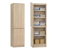 Home Collective Sonoma - Armario multiusos (2 puertas, 5 estantes, 50 x 40 x 180 cm)