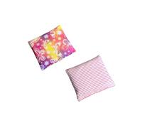 HOME COMFORT Ultra Mini Almohadillas de calefacción y refrigeración para microondas, arroz 100% natural, paquete de 2 (4.5 x 5 pulgadas) (Combo 3 rosa)