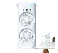 Home Cooling Solutions, LED Light Fan, Personal Air Cooler, Bedroom Air Conditioner, Double-Ended Spray Misting Fan Portable Air Conditioner with LED Light for Travel and Home