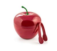 Home Cubo de hielo Cherry de polipropileno, color rojo, con pinzas, 15 cm