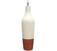 HOME DECO FACTORY Aceitera de Cerámica Bicolor Aceites y Vinagres 670 ml | Cerámica, aceitera bicolor, capacidad 670 ml, aceites y vinagres, diseño elegante, servicio de mesa, naranja blanco
