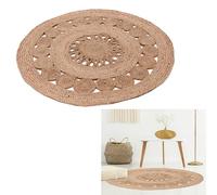HOME DECO FACTORY Alfombra Redonda de Yute Calada Moderna 90 cm Beige