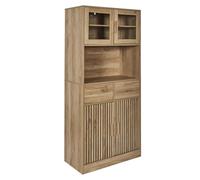 HOME DECO FACTORY - HD0308 Aparador de Cocina en Madera - Almacenamiento Optimizado con Estantes - Diseño Elegante para Cocina o Comedor - Dimensiones 80 x 172 x 40 cm - Color Marrón