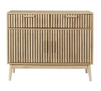 HOME DECO FACTORY - HD0091 Buffet Moderno de Madera con 2 Cajones y Doble Puerta - para Almacenamiento y Decoración - Dimensiones 100 x 35 x 80 cm - Color Marrón