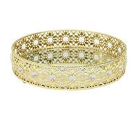 HOME DECO FACTORY Bandeja Espejo Dorada 25 cm Velas y Objetos Oro | Metal, bandeja decorativa con espejo, 25 cm, accesorio multifuncional, velas y objetos decorativos, mesa o consola