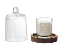 HOME DECO FACTORY - BO0080 Vela Perfumada bajo Campana Softness, Diseño Elegante, Fragancia Bruma del Bosque, Relajación y Decoración, Tamaño 10 cm, Color Transparente