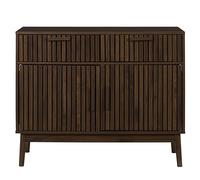 HOME DECO FACTORY - Buffet Elegante y Funcional con Amplio Almacenamiento - Modelo Klaus - Acabado en Madera Oscura Interior Moderno y Acogedor - Color Oscuro - 106x16x40 cm