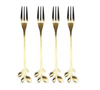 HOME DECO FACTORY Conjunto de 4 Tenedores Dorados Mesa Refinada Oro | Metal, conjunto de 4 tenedores, acabado dorado, mesa refinada, servicio de mesa, recepciones, dorado