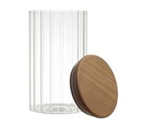 HOME DECO FACTORY Cook Concept - KA0378 Bote de Conservación de Vidrio Transparente con Tapa de Acacia, Diseño Moderno y Estético, Ideal para Almacenar Alimentos, 70 cl, Transparente