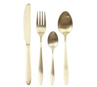 HOME DECO FACTORY Cubertería 16 Cubiertos de INOX Mesa Elegante Dorado | Acero inoxidable, cubertería 16 cubiertos, cuchillos tenedores y cucharas, mesa elegante, servicio de mesa, dorado