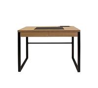 HOME DECO FACTORY Escritorio de Madera con Cajón Estructura de Metal | Madera y metal, escritorio, cajón de almacenaje, estructura de metal estilo industrial, despacho o dormitorio, robusto