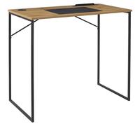 HOME DECO FACTORY Escritorio Moderno con Almacenaje Negro y Marrón | Escritorio moderno, almacenaje optimizado, trabajo y ocio, fácil de montar, diseño elegante, 90x75x50 cm, negro marrón