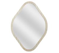 HOME DECO FACTORY Espejo Decorativo Rombo de Madera Natural 60 cm Marrón | Cristal y madera natural, espejo decorativo rombo, 60 cm, salón o dormitorio, diseño único, para instalar, marrón