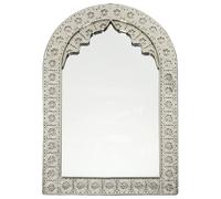 Home Deco Factory Espejo Oriental Mirage 56x37x1 cm - Metal plateado con moldura calada