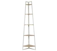 HOME DECO FACTORY Estantería Esquinera 5 Niveles Industrial 180 cm | Metal y madera, estantería esquinera, 5 niveles, estilo industrial vintage, salón dormitorio despacho, 34x180 cm