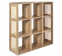 HOME DECO FACTORY - HD0246 Mueble de Almacenamiento Modular 9 Cubos de Ratán para Salón, Dormitorio o Entrada, Diseño Aéreo y Práctico, Optimiza Espacio, 99,5 x 32 x 99 cm, Marrón