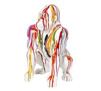 HOME DECO FACTORY - HD1329 Estatuilla Decorativa Gorila Blanco 46 cm - Elegante Decoración Interior - Estilo Moderno para Salón o Dormitorio - Tamaño L - Color Blanco