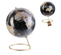 HOME DECO FACTORY Globo Terráqueo Decorativo Diseño Original 29 cm Negro | Plástico, globo terráqueo decorativo, diseño original, despacho y salón, educativo, base estable, 29 cm, negro