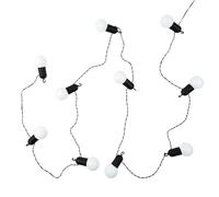 HOME DECO FACTORY - Guirnalda Lumínica Exterior 10 Bombillas LED 2.70 m, Blanco Cálido, Impermeable, Ganchos Prácticos para Colgar, Decoración Exterior Ambiente Acogedor