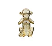 HOME DECO FACTORY - HD0006 Estatua Mono Dorado Elegante en Resina, Objeto Decorativo Moderno, Diseño Refinado para Salón u Oficina, Altura 28 cm, Color Oro, Colores Combinados